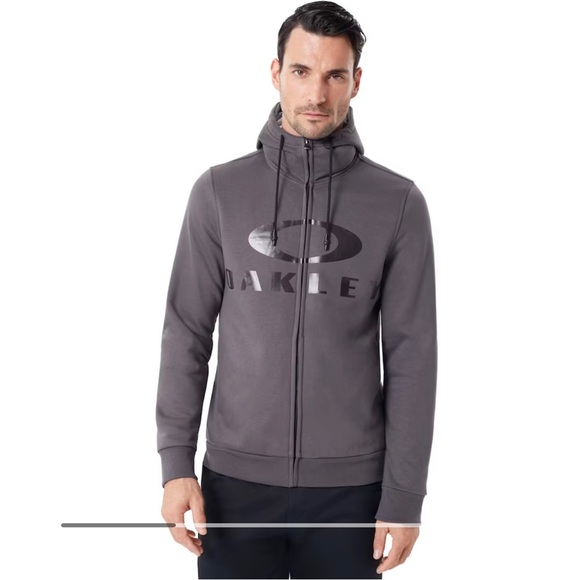 Oakley Bark FZ Gray Hoodie Jacket Sz L - Picture 1 of 8